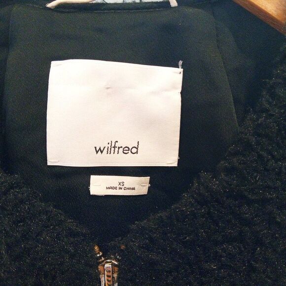 ARITZIA WILFRED Chatou FAUX FUR VEST full zip black XS sherpa teddy sleeveless - Picture 2 of 9